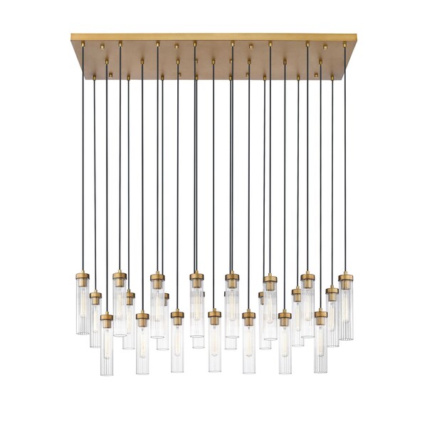 Z-Lite Beau Linear Chandelier, 23-Light, 18 In.W x 54 In.L x 12.75 In.H, Rubbed Brass/Clear 740P-23L-RB - main